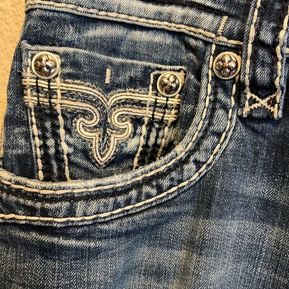 Rock Revival Dark Blue Denim with White Stitching - Picture 6 of 15